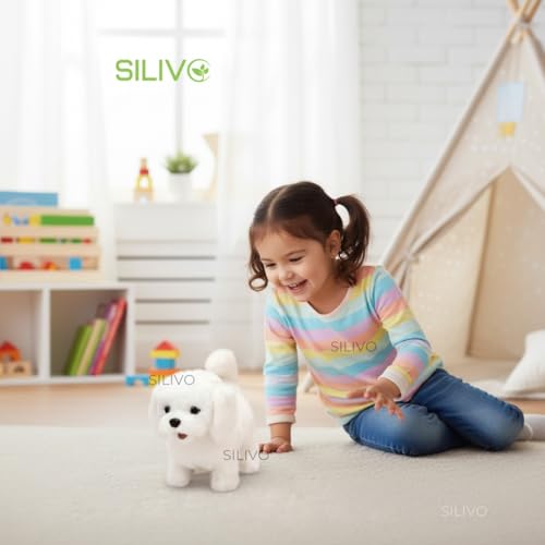 Image of Interactive Walking Hopping Puppy Toy with Sounds | Jumping Dog with Wiggling Ears, Twitching Nose & Mouth | Educational Plush Pet Toy for Babies & Kids (Multi Color)