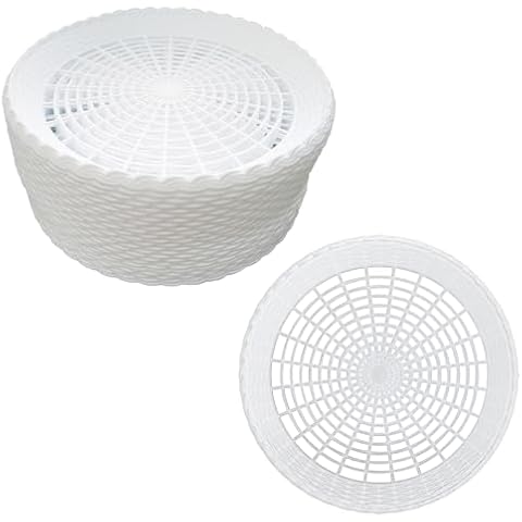 Auto-plaza 24x 9.7 Inch Heavy Duty Reusable Plastic Plate Holders Woven Plate Holder for Kitchen Outdoor Picnic (White) Cover