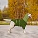 MHaustlie Hundemantel mit beruhigender Kapuze und Ohrenschutz Hund Erholung Anzug weiblich männlich Hunde mit Ohrenschützer Weich Hoodie Reduziert Geräusche 2 in 1 Hund Snood (Grün, XL)