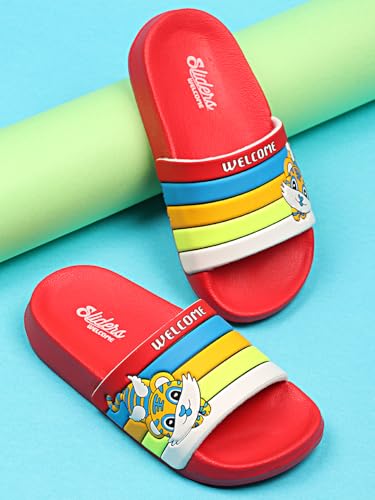 Image of URJO unisex-child Urjo Cubs Kid's Sliders /Slippers Lightweight Super Flexible Stylish Dailywear Sliders /Slippers Boy's & Girl's Slipper