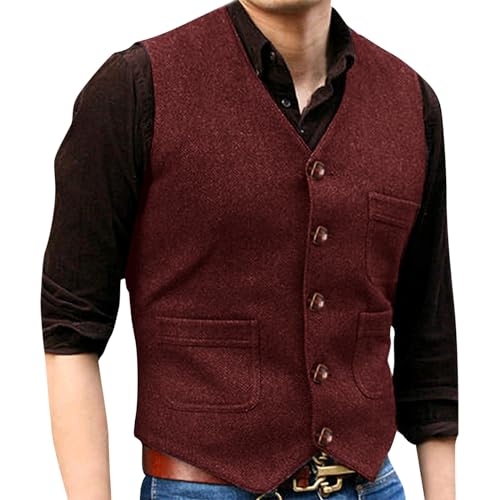 Chaleco de traje para hombre de corte ajustado y elegante cuello de pico
