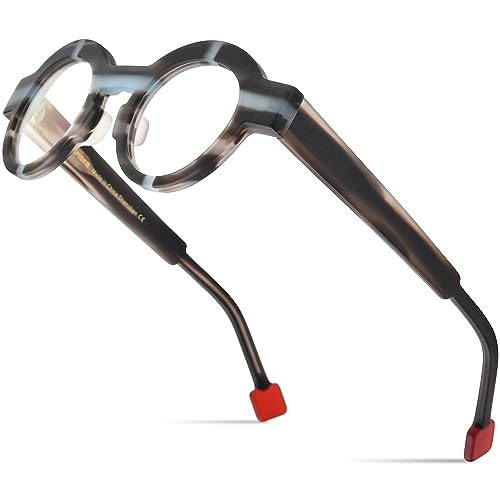 Image of HEPIDEM Multicolor Acetate Glasses Frame Women,Oversize Round Optical Eyeglasses