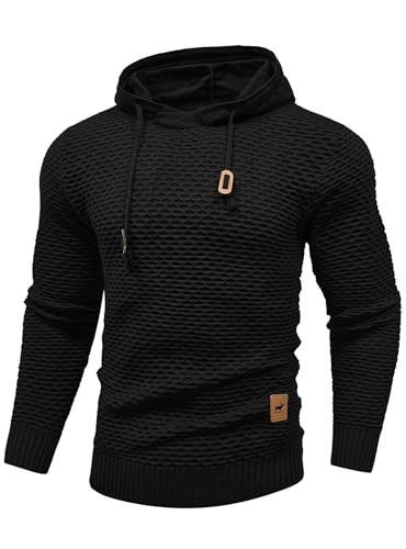 Image of HYPESTFIT Men's Hooded Sweatshirt, Regular Fit, Textured Fabric