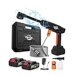 Jwdj Portable Cordless Pressure Washer - 2 Pack Batteries 1200PSI 336l/h Cordless Power Washer Battery Operated with 6-in-1 Nozzle, Adjustable Foam Cannon for Car Garden