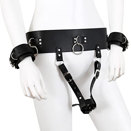 KBYHZ Vibrator Forced Strap Harness Holder with Handcuffs BDSM Bondage Restraints Kits Adjustable for Couples
