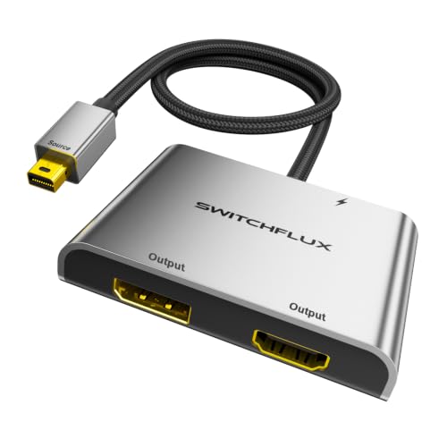 Image of Mini DisplayPort to HDMI and DisplayPort Adapter,4K@60Hz MST Hub