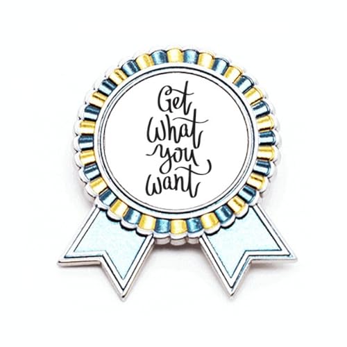 Broche Art déco Get What You Want en métal pour sublimer un manteau