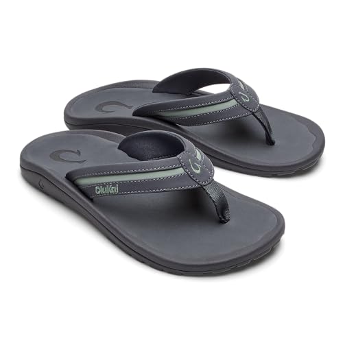 OluKai Ohana Palua Men's Water Friendly Sandals, Everyday Flip Flops, Arch Support & Comfort Fit, Lightweight & Durable, Enhanced Grip & Traction, Tradewind Grey/Seagreen, 10 - image 6