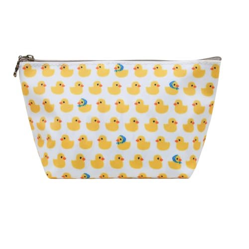 DRESSOLE Yellow Duck Makeup Bag – Waterproof Travel Cosmetic Pouch with Zipper, Funny Duck Lover Accessory for Birthday, Travel, or Daily Use