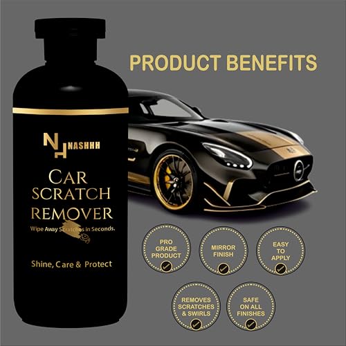 Image of NASHHH Car Scratch Remover Removes Heavy and Deep Scratches Swirl & Scuffs | All-in-One Paint Restorer | Auto Scratch Repair Wax for Cars, Motorcycles, SUVs and All Type of Vehicles Scratches 300ML