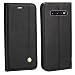 Produktbild MOELECTRONIX Edle Buch Klapp Tasche SCHWARZ Flip Book Case Schutz Hülle Etui passend für Samsung Galaxy S10 SM-973F