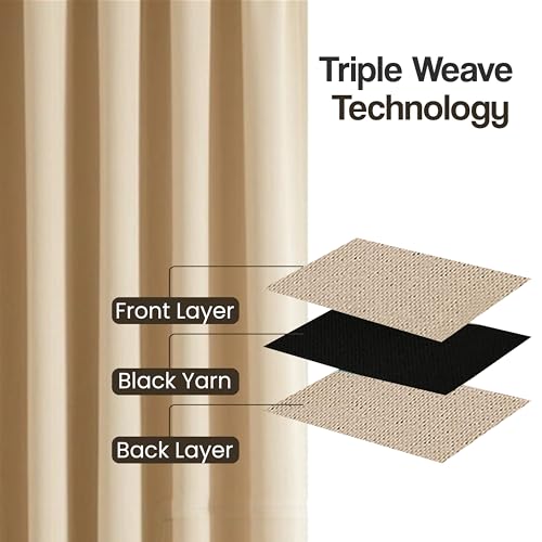 Image of FRESH FROM LOOM Non-Ring Curtains | S-Wave Pleat |Premium 9 ft Door Non-Ring Curtains | S-Wave Pleat | Parda | Light Block Blackout Parde | (Beige | 9 Feet, 1pc Only)