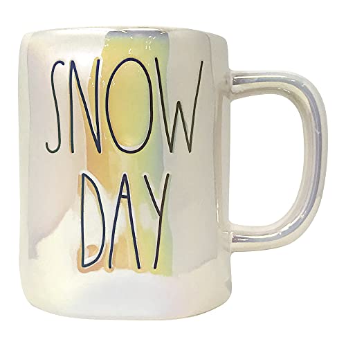 Rae Dunn Ceramic Christmas Mug (16 oz.) (Snow Day/Iridescent)