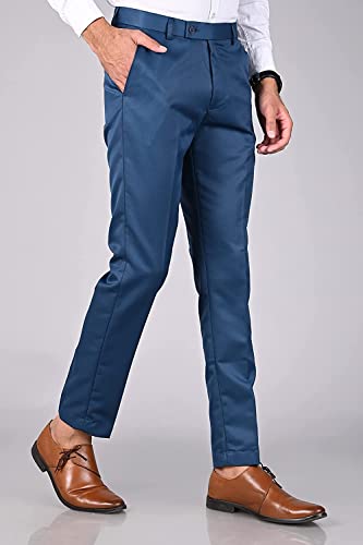 Image of Slim Fit Formal Trousers Black, Morpitch, Grey Combo with Morpich for Men - Polyester Viscose Formal Pants for Gents - Office Formal Pants Combo Pack of 3