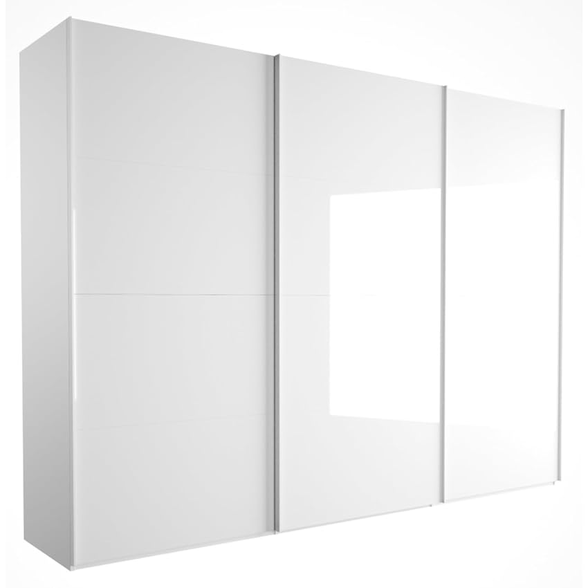 Composad | Armadio a 3 Ante Scorrevoli della Linea Systema, Armadio Camera da Letto Grande e Moderno, (LxAxP): 304,2x222,6x67,1 cm, Colore Bianco Laccato, Made In Italy