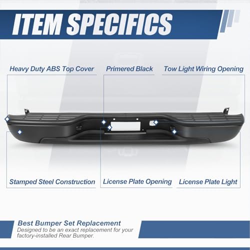 Image of Auto Dynasty Rear Step Bumper for 1999-2006 Silverado Sierra 1500 Black