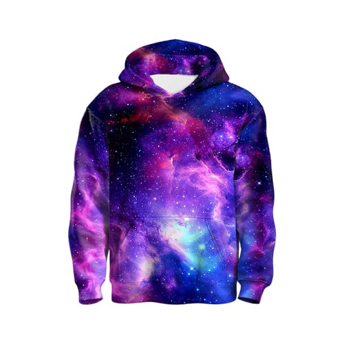Genérico Sudadera con Capucha para niños, Chaqueta Polar para niños, jóvenes, Informal, Deportiva, para Jugar al Aire Libre, Suave y cómoda (Purple, 7-9 Years)