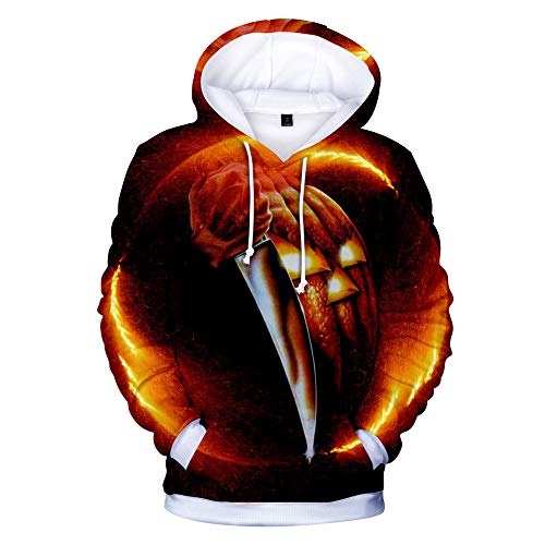 SHANYUR Sudaderas con Capucha para Hombre 3D Impreso Graffiti Bolsillos con cordón Sudaderas de Mangas Largas Michael Myers Halloween Jersey Unisex PeriféRico con Capucha XXS-XXXL