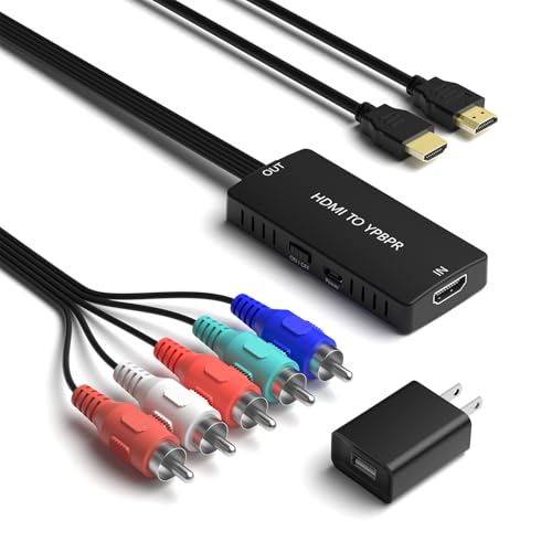 HDMI to Component Converter, HDMI to YPbPr Adapter Support 1080P/720p Compatible DVD, VCD, PS3/PS4, Xbox, Wii to New HD TV/Monitor.