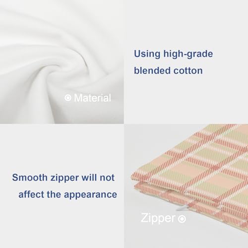 Housse de coussin abricot anti-plis en tissu mélangé lavable pour lit