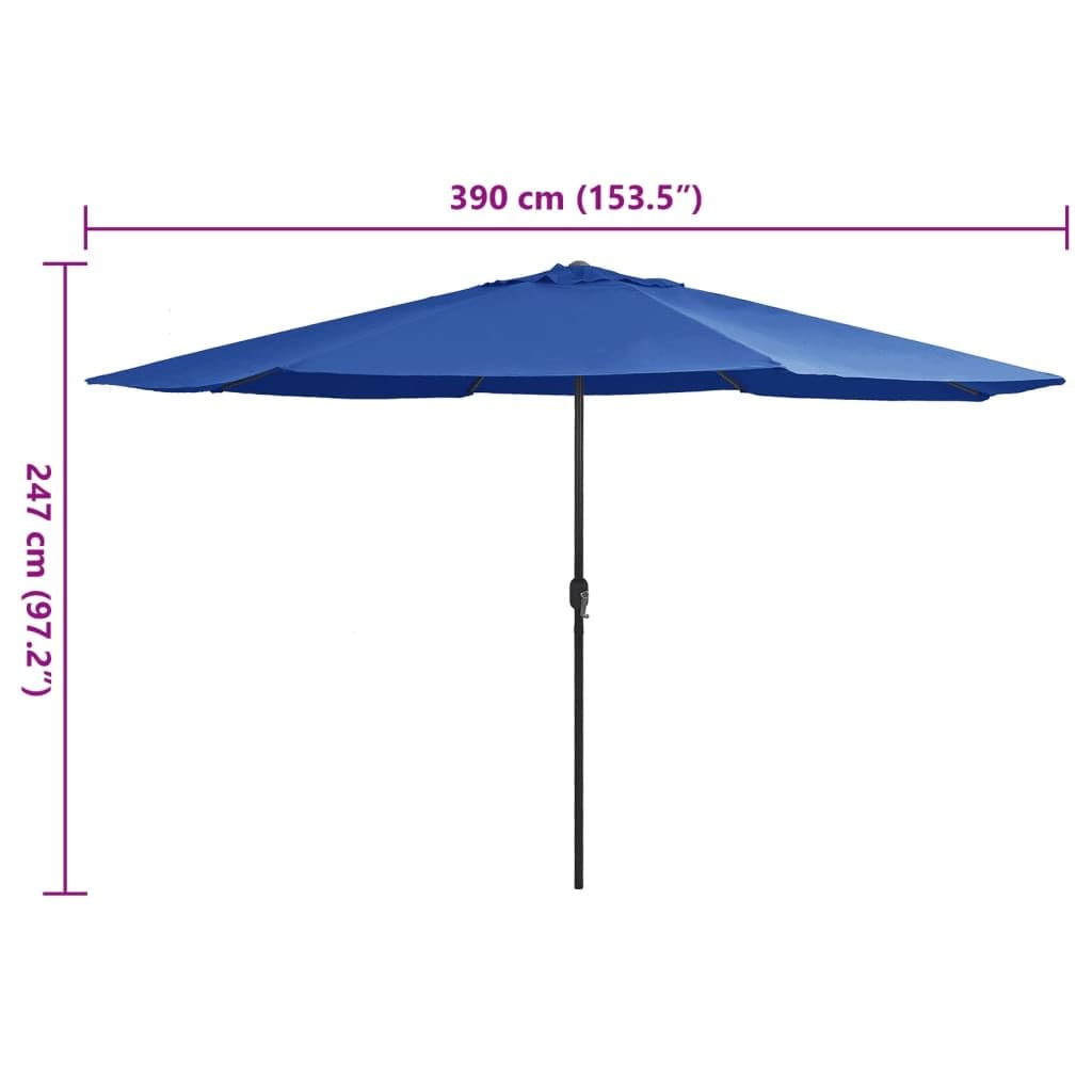Parasol przeciwsłoneczny z metalowym masztem cm, piaskowobiały, odporna na promieniowanie UV tkanina poliestrowa, duży parasol ogrodowy na taras, mechanizm korbowy, idealna ochrona przed