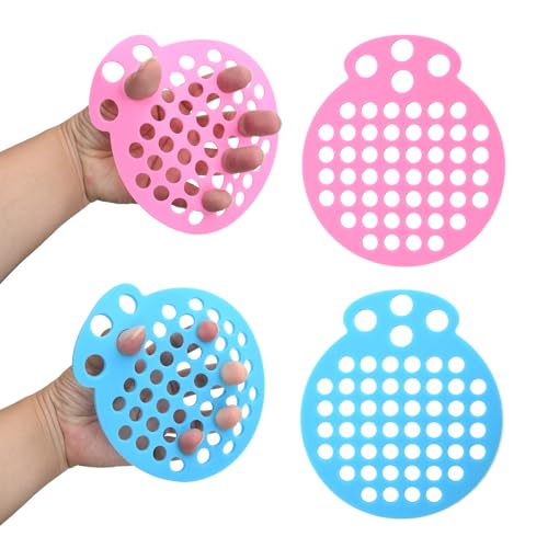 Entrenador de Dedos Portátil Red de Silicona Para Ejercicios de Mano 2 Niveles de Resistencia Para Fortalecer Y Ejercitar El Agarre Rosa, Azul (2 mm, 4 mm)