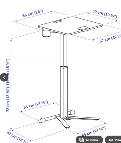 Image of MITTZON Laptop Table with castors, Green, 66x50 cm (26x19 5 /8 inch)