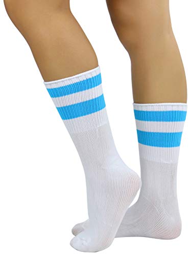 Image of ToBeInStyle Women's Acrylic Ankle Hi With Double Stripe Top Crew Fun Athletic Socks