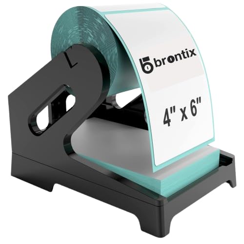 Image of BRONTIX Multi Size Label Holder for Rolls and Fan-Fold Labels, Thermal Sticker Roll Holder for Desktop Thermal Printer Shipping Supplies