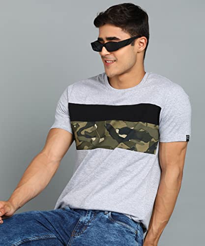 Image of Urbano Fashion Men's Military Camouflage Printed Slim Fit Half Sleeve Cotton T-Shirt
