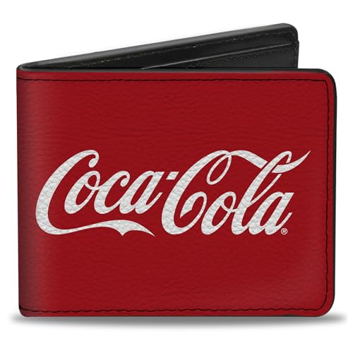 The Coca-Cola Company Wallet, Bifold, Coca Cola Coke Script Logo Repeat Red White, Vegan Leather
