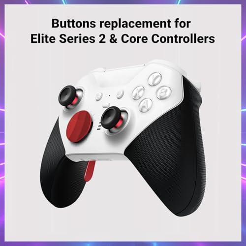 Image of Elite Series 2 Gaming Controller Accessories Kit with Thumbsticks, D-Pads, Paddles, Trigger Buttons for Xbox One Elite Series 2 Core (Red)