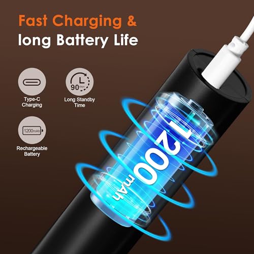 Image of Milk Frother Handheld with stand,Rechargeable Coffee Frother Wand with 3 Detachable Stainless Steel Whisk Heads, Hand Electric Mixer for Latte,Matcha,Cappuccino,Protein (Black)