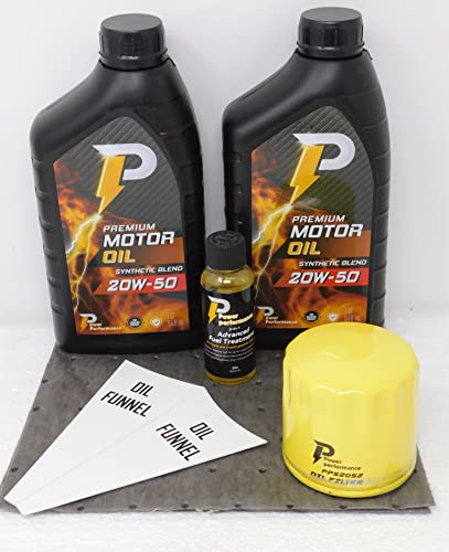 Power Performance 20W-50 Synthetic Blend Oil Change Kit for Kohler 52 05 02-S and Fuel Treatment - Thumbnail 2