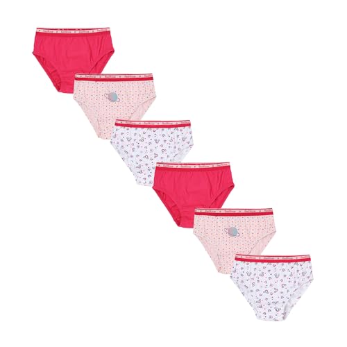 Image of Red Rose Kids Girls Cotton Printed Panty Pack of 6-Assorted