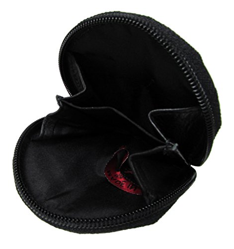 Men's Leather Horseshoe Shaped Zip Coin Pouch, Black3