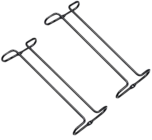 Dzmuero Soporte para Copasde Vino, Cuelga Copas, Colgador De Copas - Soporte De Acero Para Colgar Copas en La Cocina, Bar o Restaurante, 25 x 9 x 3cm, 2piezas (BLACK)