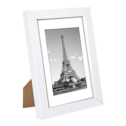 Image of upsimples 5x7 Picture Frame Set of 10, Display Pictures 4x6 with Mat or 5x7 Without, Multi Photo Frames Collage for Wall or Tabletop Display, White
