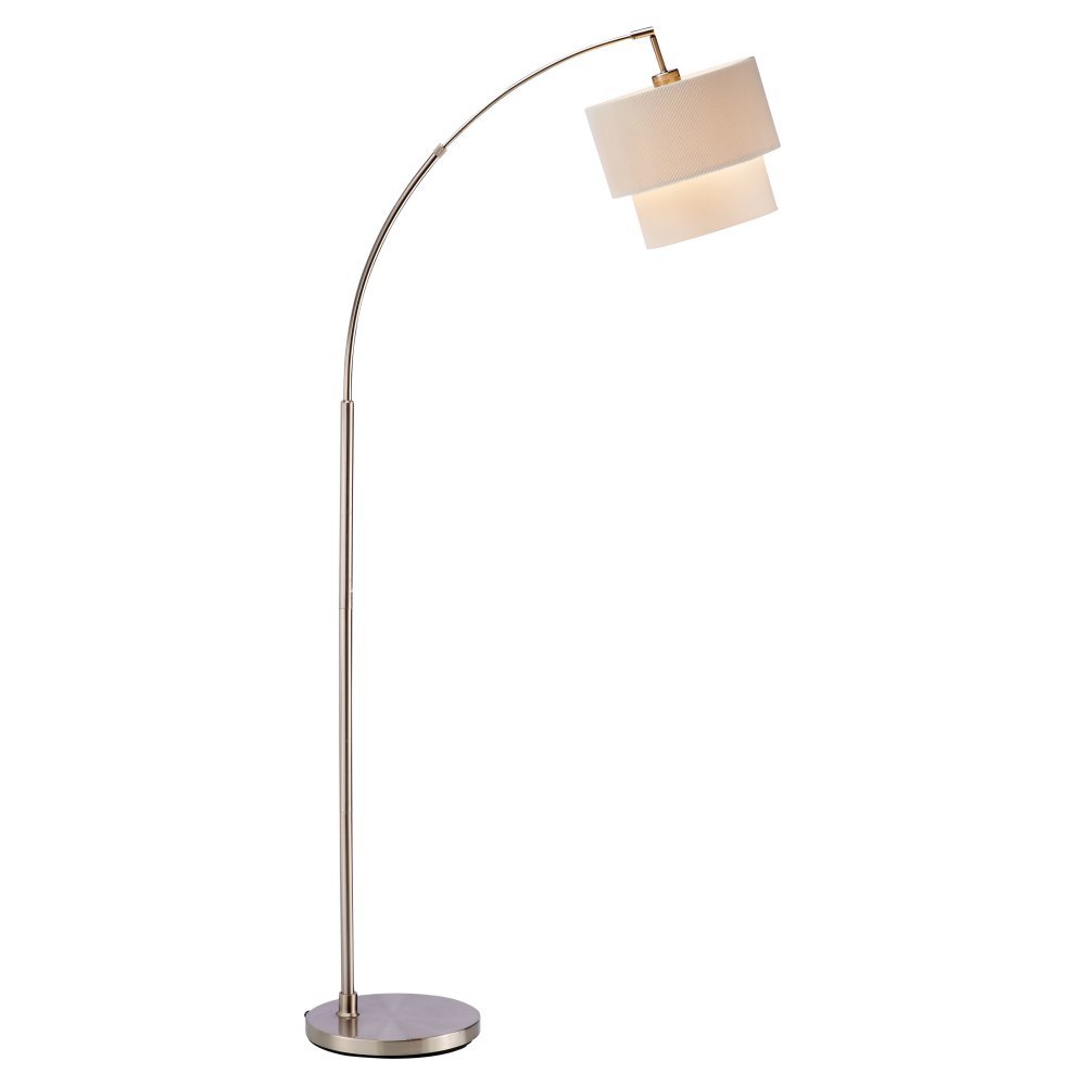 Photo 1 of Adesso Gala Floor Lamp, 66 - 71 in., 150W Incandescent/CFL, Brushed Steel, Natural