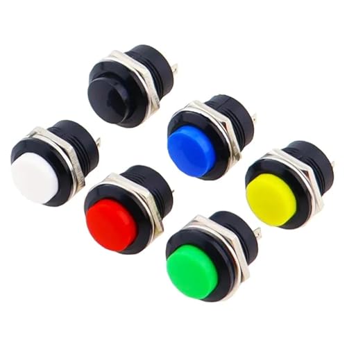 Interruptor pulsador momentáneo 16mm R13-507 redondo 6A 125V CA botón arcade pack 6 3