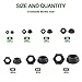 Keadic 100 Pieces Metric Black Zinc Plated Nylon Insert Lock Nuts Assortment Kit for Matching Screws or Bolts - 7 Sizes：M3 M4 M5 M6 M8 M10 M12