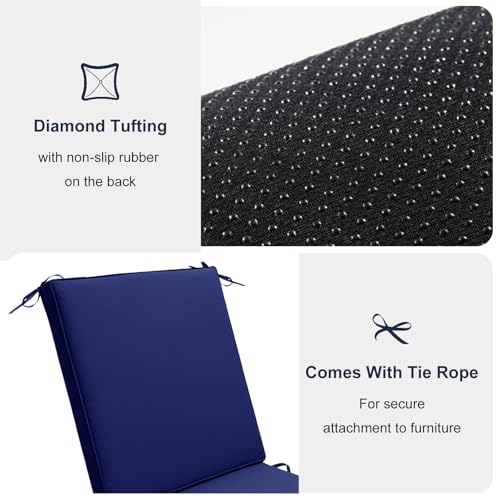 Coussin épais imperméable de terrasse avec attaches solides vert kaki - 6