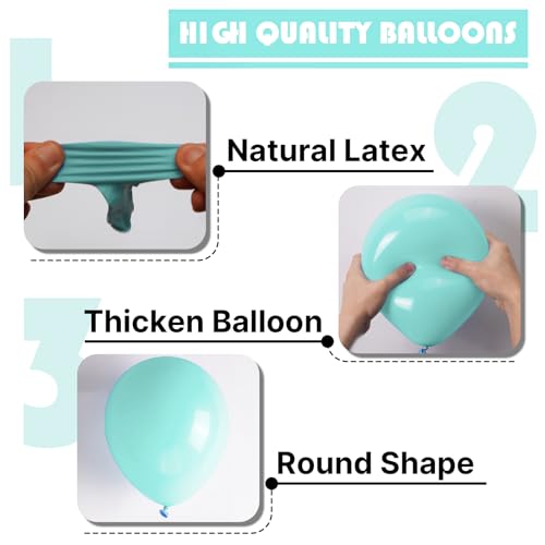 Image of PartyWoo Teal Balloons 50 pcs 5 Inch Small Mini Pastel Teal Turquoise Peppermint Mint Balloons for Graduation Gender Reveal Baby Shower Wedding Anniversary Birthday Party Decorations Mint-Q03