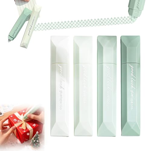 ANYSENT Scrapbooking Double Sided Tape Roller,4-Pack Double-Sided Tape Pen Adhesive Glue Runner for Scrapbooking, Gift Wrapping, Photo Mounting & Craft Projects,School & Office Use(Light Green)