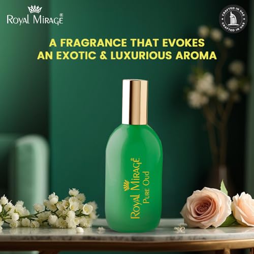 Image of Royal Mirage Pure Oud Eau De Cologne | Long-Lasting Unisex Perfume | Oud, Leather & Saffron Notes | Bold & Captivating Luxury Fragrance | Exotic & Sophisticated Scent | Gift for Men & Women | 120ml