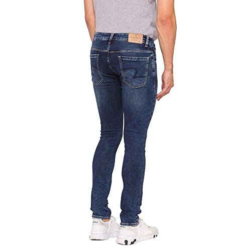 Image of Spykar Mid Tone Wash Cotton Skinny Fit Mens Jeans (S21KN-01BA-06RO-P)