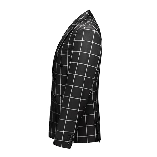 MOGU Men's Plaid Tuxedo Suit - Double Breasted 2-Piece Checkered Set with Suit Jacket and Pants for Prom and Wedding4