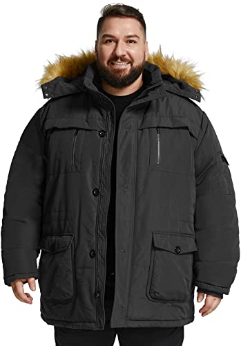 Image of Soularge Men's Big and Tall Winter Warm Heavy Hooded Parka Jacket