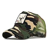 Zlolia Fits Men Women Embroidered Deer Print Trucker Baseball Cap Patchwork mesh Breathable Quick Dry Dad-Hats