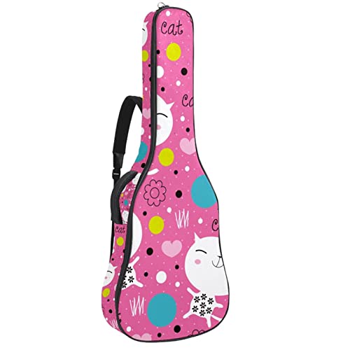 Housse guitare acoustique imperméable avec organiseur de sac à dos à motif géométrique